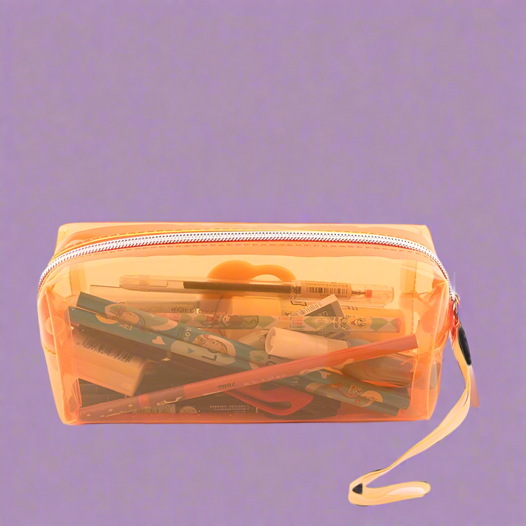 Candy color transparent large capacity pencil case