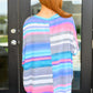 Essential Blouse in Teal and Grey Multi Stripe