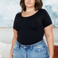 Everyday Scoop Neck Short Sleeve Top in Black