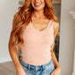 Fundamentals Ribbed Seamless Reversible Tank in Peach