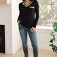 Glitter Lining Long Sleeve V-Neck Top