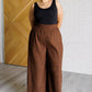 Harmony High Rise Wide Leg Pants in Brown