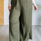 Harmony High Rise Wide Pants in Olive