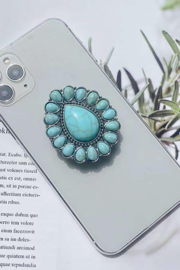 Western Turquoise Teardrop Phone Grip