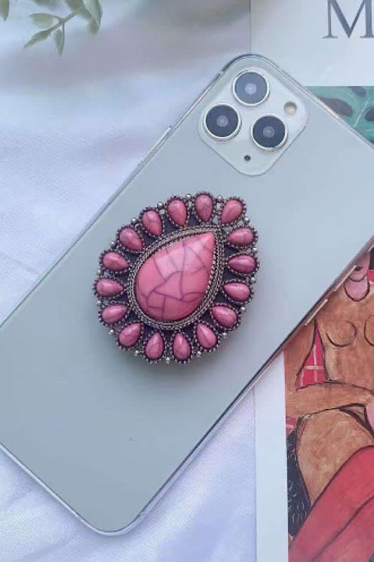 Western Pink Teardrop Phone Grip