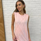 New Normal Pleat Detail Sleeveless Top in Pink