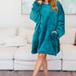 Oversized Velour Blanket Hoodie in Green