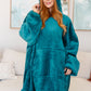 Oversized Velour Blanket Hoodie in Green