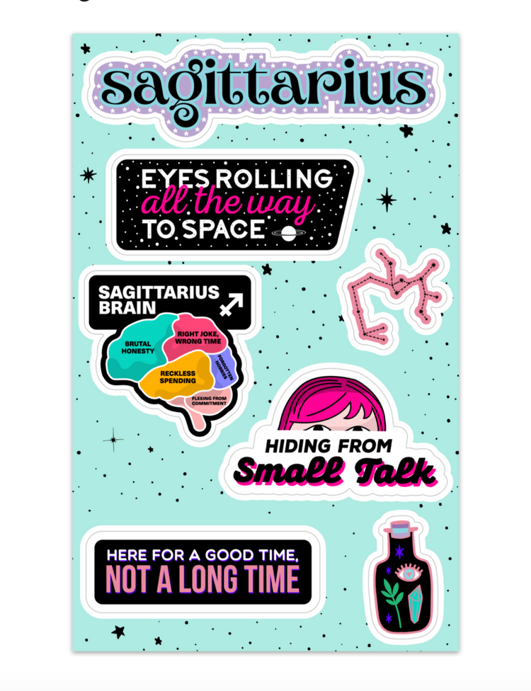 Sagittarius Astrological Sticker Sheet