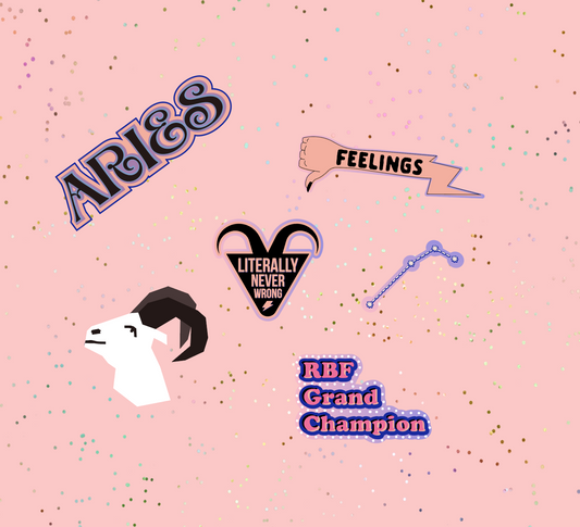 Aries Astrological Sticker Sheet