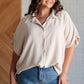 Sweet Simplicity Button Down Blouse in Oatmeal