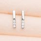 Twin Sparkle Silver Stud Earrings