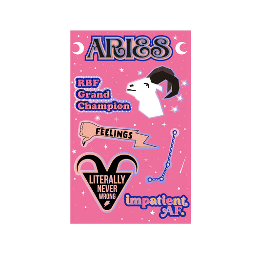 Aries Astrological Sticker Sheet