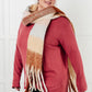 Wanderlust Wrap Oversized Plaid Fringe Scarf in Light Brown