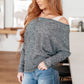 Warm Thoughts Ribbed Top in Charcoal