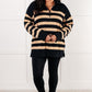 Well Situated Striped Quarter Zip Sweater in Black and Tan