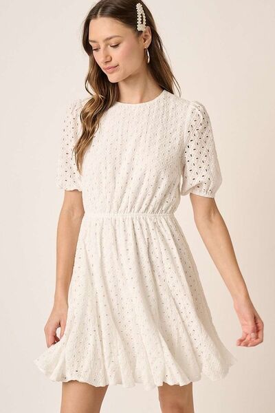 Eyelet mini dress