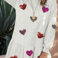 Sequin Heart Round Neck Long Sleeve Mini Dress