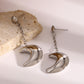 Stainless Steel Moon Dangle Earrings