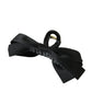 Black Solid Color Ribbon Bow Decor Hair Clip