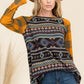 Celeste Full Size Print Contrast Plaid Long Sleeve T-Shirt