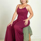 Plus Size Button Front Wide Leg Jumpsuit - Rebel K Collective