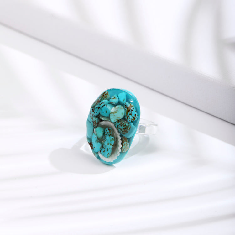 Fashion Popular Resin Dried Flower Ring