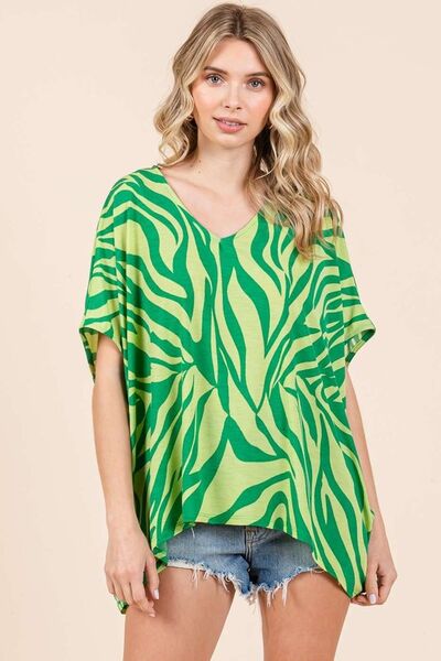 Women's oversized animal print top