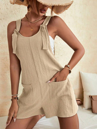 Full Size Scoop Neck Romper with Pockets - Rebel K Collective