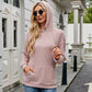 Ribbed Drawstring Long Sleeve Hoodie