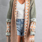 Geometric Open Front Long Sleeve Cardigan