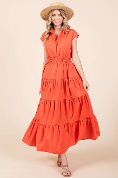 Classic collared maxi dress