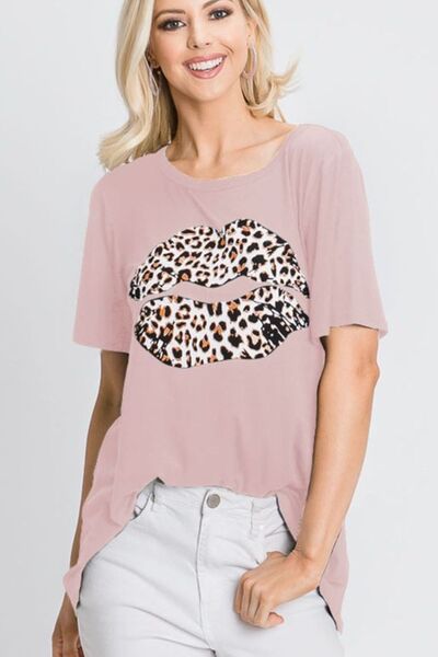 Leopard lip t-shirt