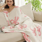 Pink 127*152cm Bow Printed Cozy Soft Throw Blanket