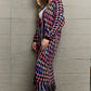 Multicolored Open Front Fringe Hem Cardigan