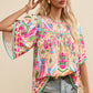 Printed Round Neck Half Sleeve Blouse