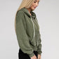 Acid Wash Fleece Cropped Zip-Up Hoodie - Rebel K Collective