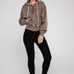 Acid Wash Fleece Cropped Zip-Up Hoodie - Rebel K Collective