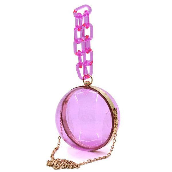 Acrylic Chain Handle See Thru Ball Crossbody Bag - Rebel K Collective