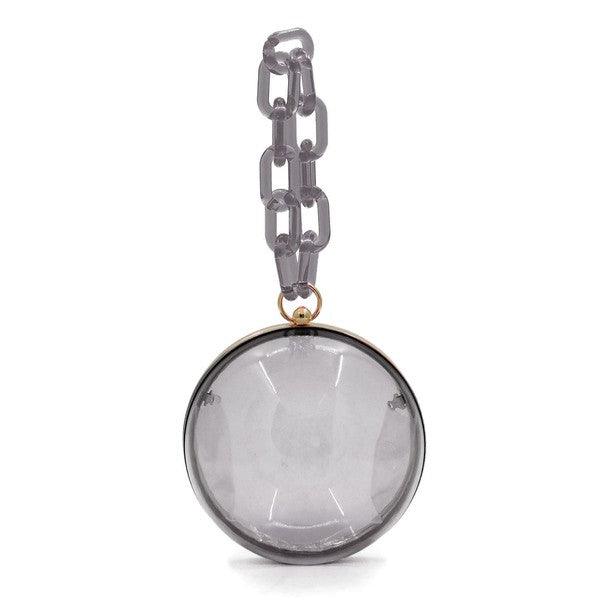 Acrylic Chain Handle See Thru Ball Crossbody Bag - Rebel K Collective