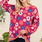 Flower print long sleeve top