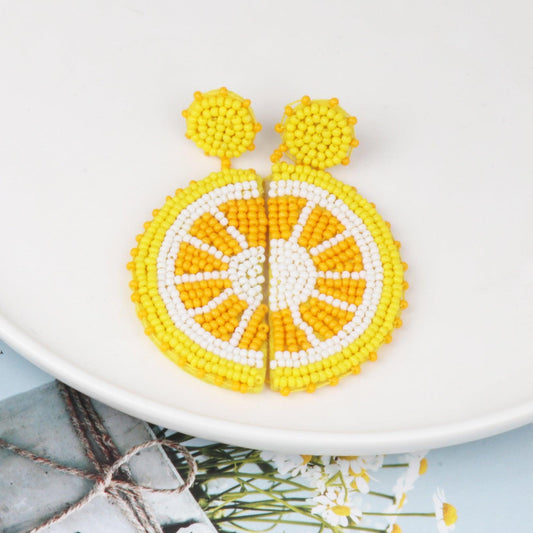 Alloy Beaded Orange Shape Earrings - Rebel K Collective