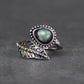 Alloy Moonstone Leaf Bypass Ring - Rebel K Collective