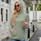 Ribbed Drawstring Long Sleeve Hoodie