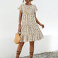 Frill Floral Round Neck Short Sleeve Tiered Dress