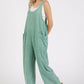 Loose fit cotton overalls