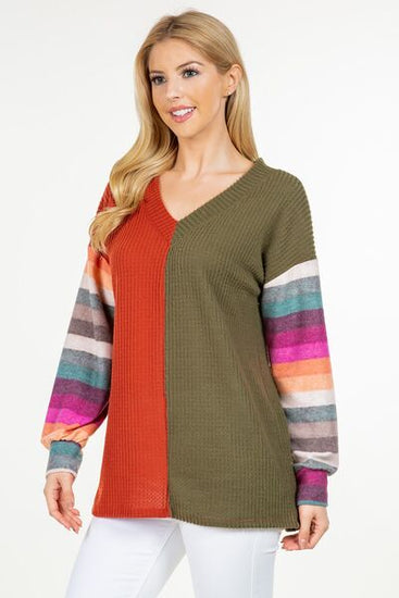 Women's waffle-knit blouse