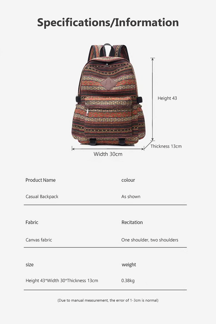 Coffee Boho Geometric Print Backpack Bag