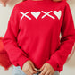 Valentine’s Day XOXO Round Neck Drop Shoulder Sweatshirt