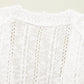 White Plus Size Eyelet Knit Open Front Cardigan